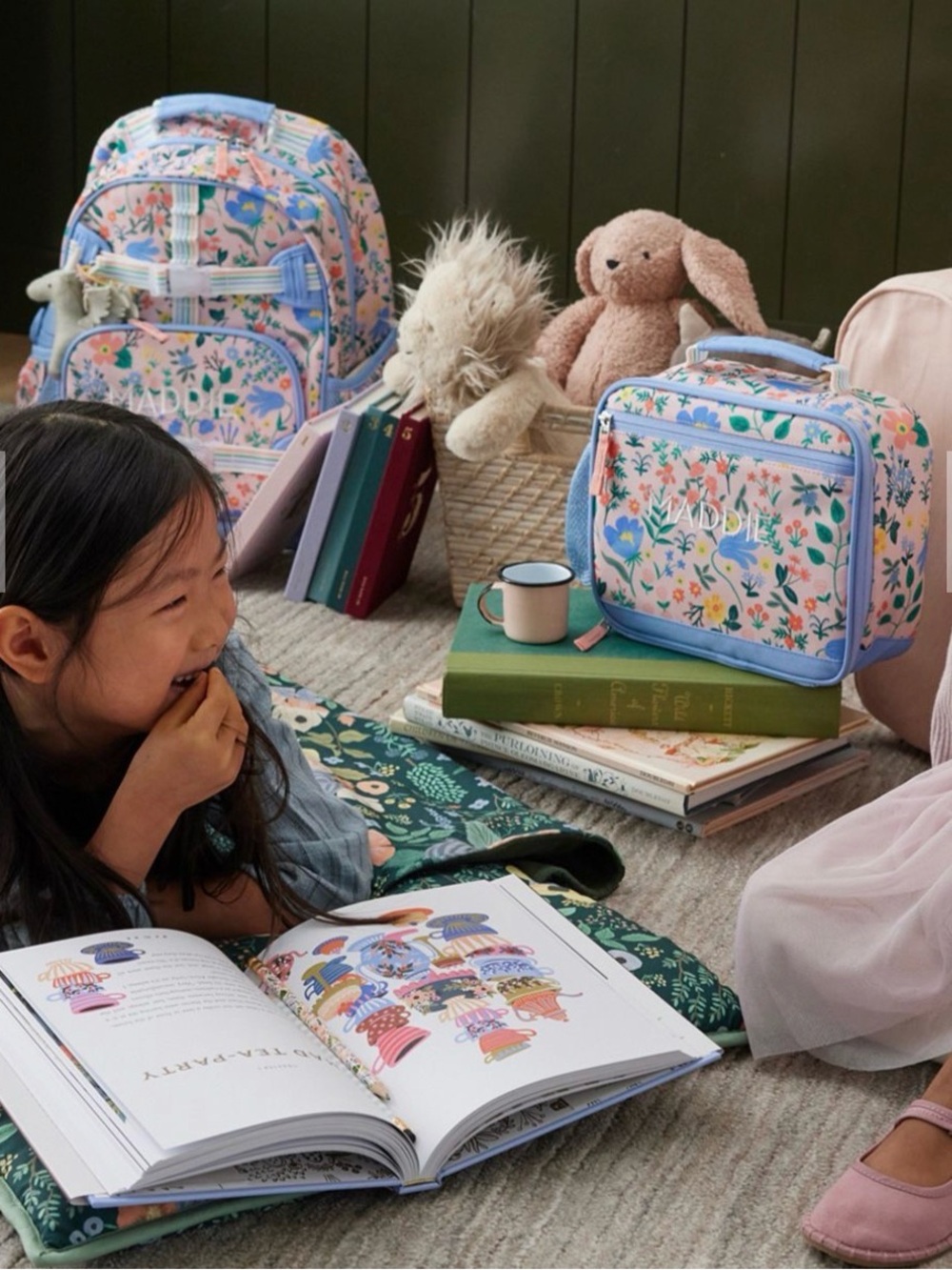 Mackenzie Rifle Paper Co. Bramble Fields Backpack + Lunch box personalized Jade